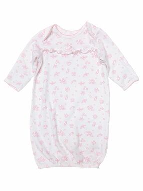 Little Me Baby Pink Floral Long Sleeve Sleeper Gown 0-3M